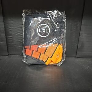 L/XL Black and Orange Compression Socks